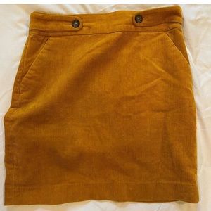 mustard corduroy mini skirt